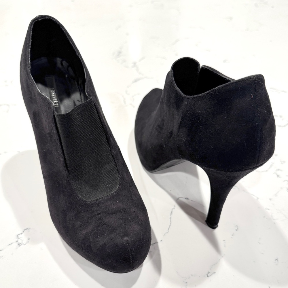Forever 21 Black Faux Suede Oxford Stiletto Pumps Women’s Size 8 NWOT - Picture 2 of 7